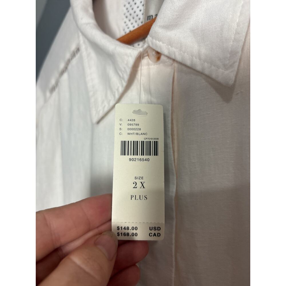 NWT Maeve Bettina Anthropologie Plus 2X Linen Blend
Tiered Mini Shirt Dress Lace - Picture 7 of 8